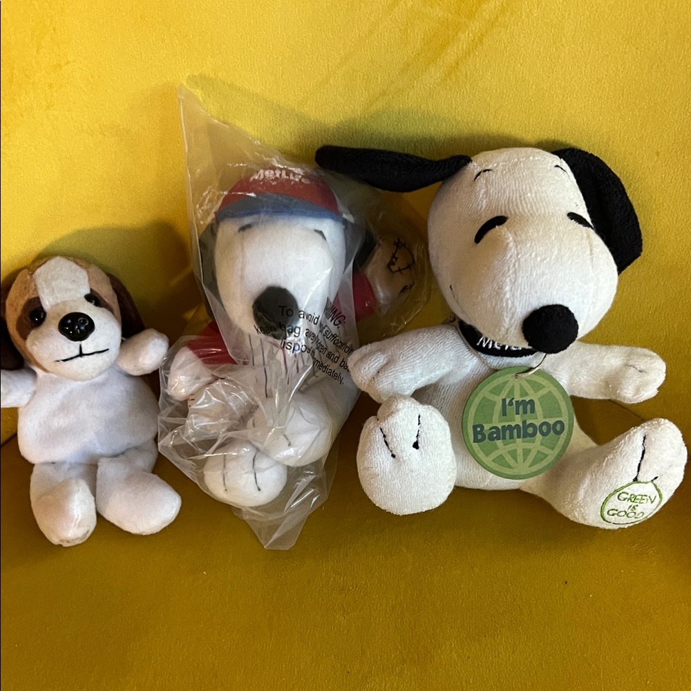 Set of 3 Snoopy & Friends Plush Toy Dog Bundle Brand new Stuffed Soft